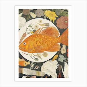 Fish In A Plate Art Art Print