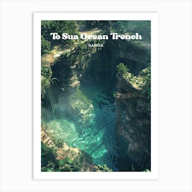 To Sua Ocean Trench Bucket List Art Illustration Art Print