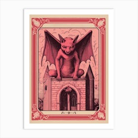 Gargoyle Tarot Pink Art Print