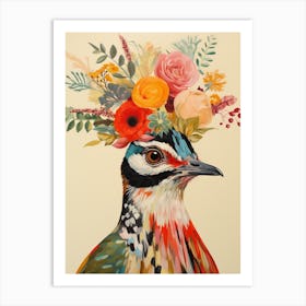 Bird With A Flower Crown Lark 1 Art Print