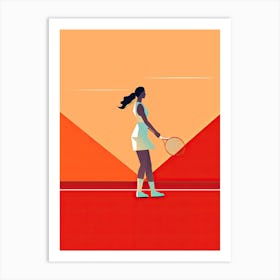 Tennis Player With Racket Art Print