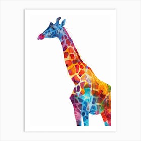 Watercolour Rainbow Giraffe 1 Art Print