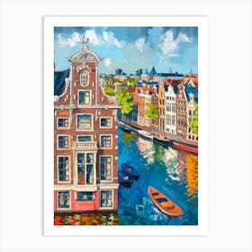 Amsterdam Canal Scenery Art Print