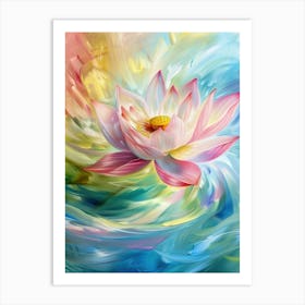 lotus flower swirling colors of light 6 Art Print