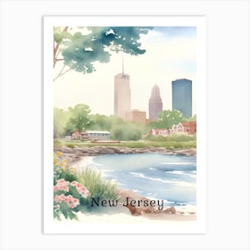 New Jersey Skyline 2 Art Print