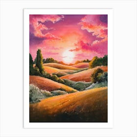 Sunset In The Countryside 2 Art Print