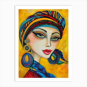 Woman In A Turban 3 Art Print