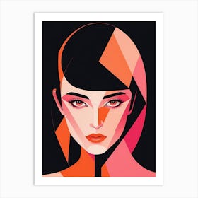 Geometric Woman Portrait Pop Art (9) 1 Art Print