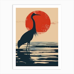 Heron At Sunset 2 Art Print