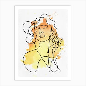 Abstract Woman Portrait Watercolor Painting Art Print