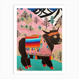 Maximalist Animal Painting Yak 1 Art Print