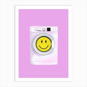 Smiley Washing Machine - Laundry Art Print