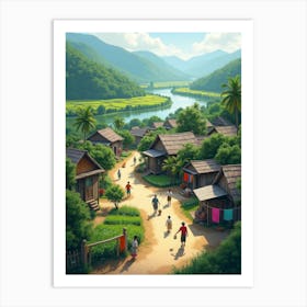 Village In Vietnam Art Print