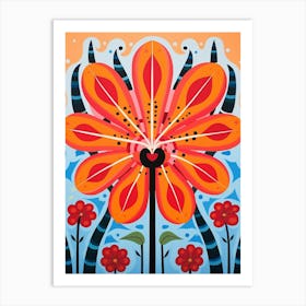 Flower Motif Painting Gloriosa Lily Art Print