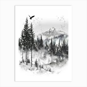 Snowy Forest 3 Art Print