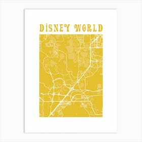 Disney World Florida Map Poster 2 Art Print