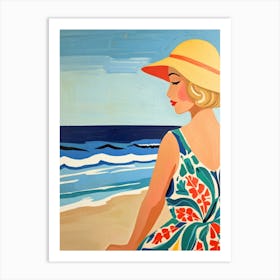 Girl At The Beach Art Print