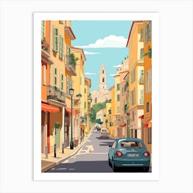 Nice, France, Graphic Illustration 4 Art Print