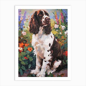 English Springer Spaniel Acrylic Painting 4 Art Print