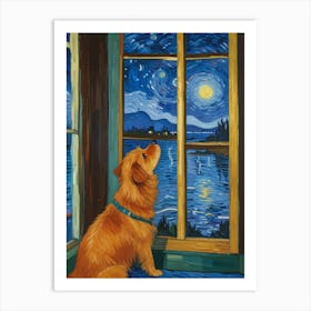 Starry Night Dog Art Print