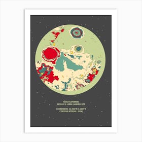 Moon Sphere Apollo 15 Lunar Landing Site Art Print