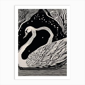 Swan Wall Art Above Tv Art Print