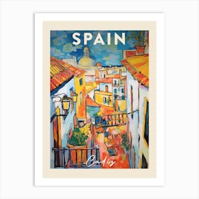 Cadiz Spain 2 Fauvist Painting  Travel Poster Art Print