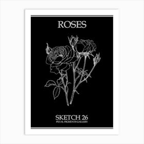 Roses Sketch 26 Poster Inverted Art Print