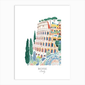 Rome Italy 2 Gouache Travel Illustration Art Print