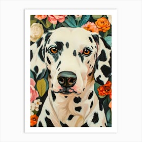 Dalmatian Dog Bloom Painting Art Print