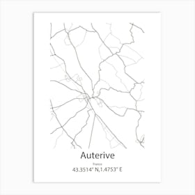 Auterive,France Minimalist Map Art Print