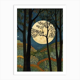 William Morris Moonlight In The Woods 16 Art Print