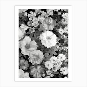 Great Japan Hokusai Black And White Flowers 11 Art Print