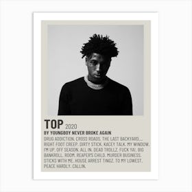 Top 2020 By Youngboy Never Broke Again Poster 2 Art Print