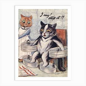 Stop It! Cats, Louis Wain Art Print