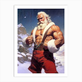 Santa Claus, Vintage Retro Poster Art Print