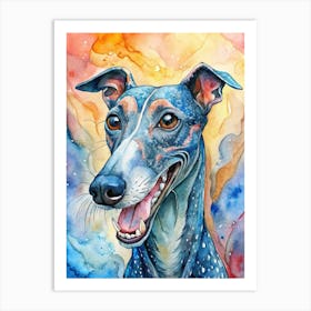 Greyhound Watercolor Painting Art Print