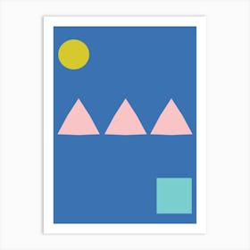 Minimalist Shapes In Blue 1 Art Print