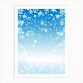 Template Snowfall Pattern Defocused Flier Holiday Frost Snowflake Fall Season Shine Blue (33) Art Print