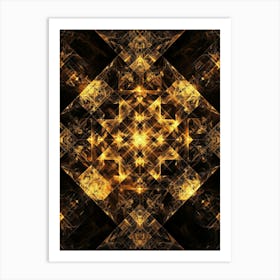 Golden Fractal Art Print