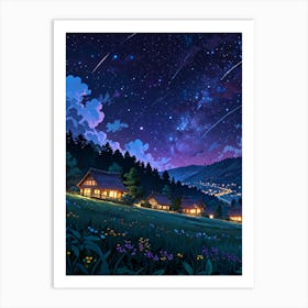 Night Sky Anime aesthetic 5 Art Print