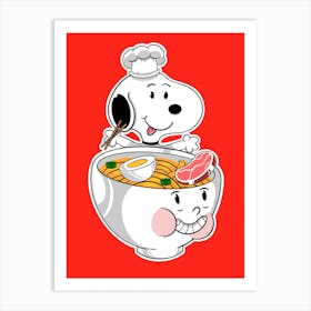 Snoopy Asian Ramen Art Print