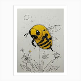 Bee Drawing 1 Art Print