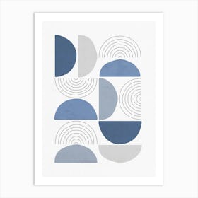 Abstract Blue And Grey Art Print