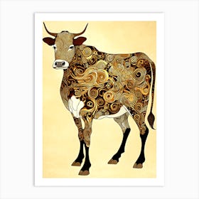 Holy Cow in the Style of Gustav Klimt 2 Art Print