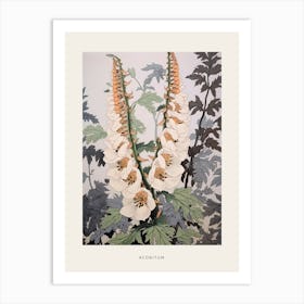 Flower Illustration Aconitum 2 Poster Art Print