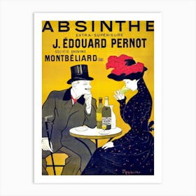 A Lady With Gentleman Drinking Champagne, Funny Vintage Advertisemens Art Print