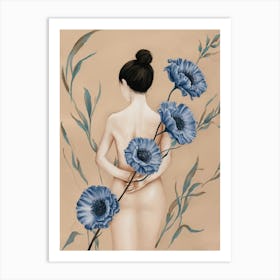 Blue Flowers 2 Art Print