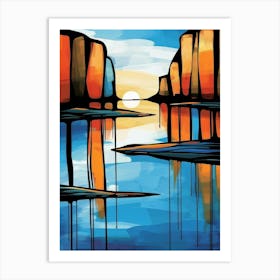 Sunset On The Water 1 Art Print