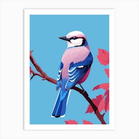 Minimalist Blue Jay 1 Illustration Art Print